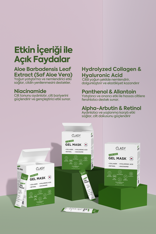 Aloe Vera Gel Mask - Gençleştirici Jel Maske - 20 Şaset