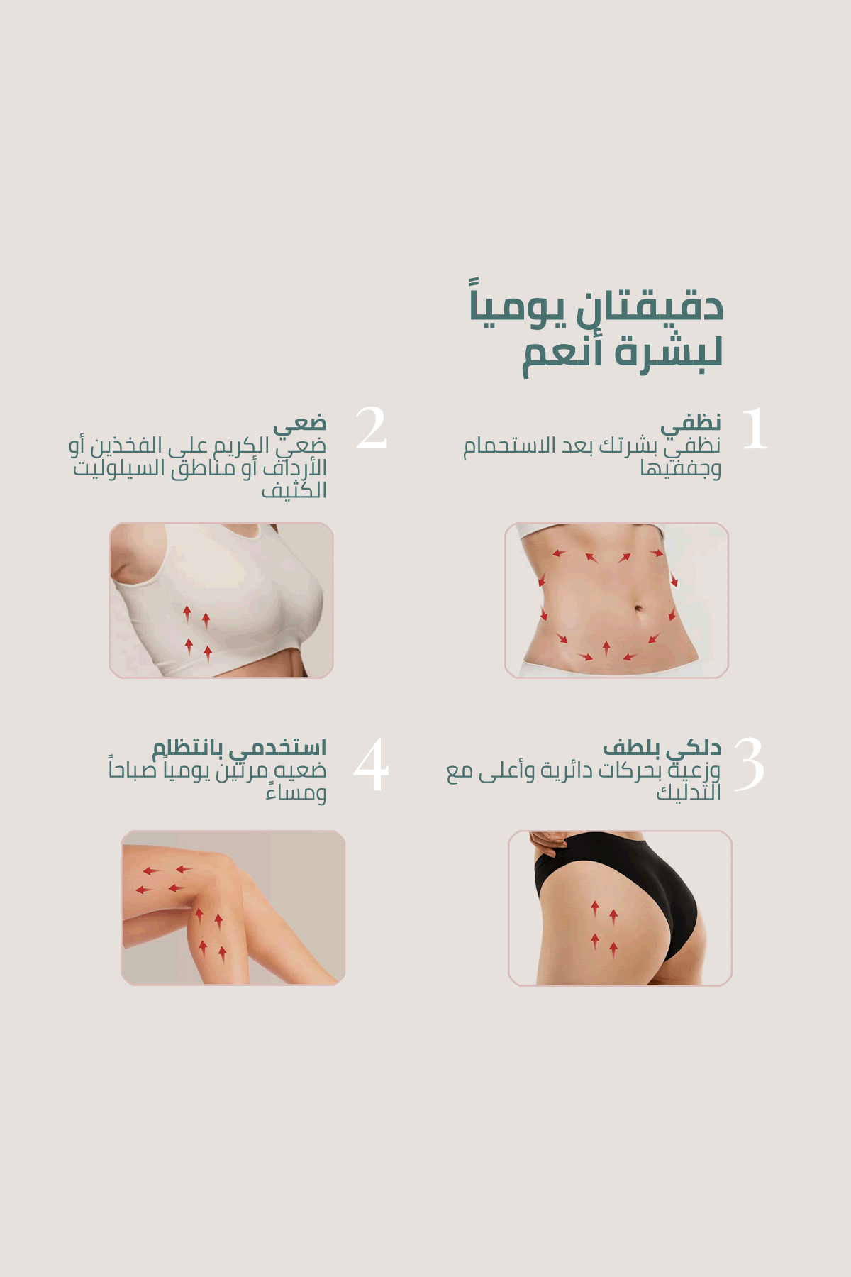 كريم متطور للعناية بمظهر علامات التمدد والندبات مع خلاصة نبات السنتيلا الآسيوية – 100 مل